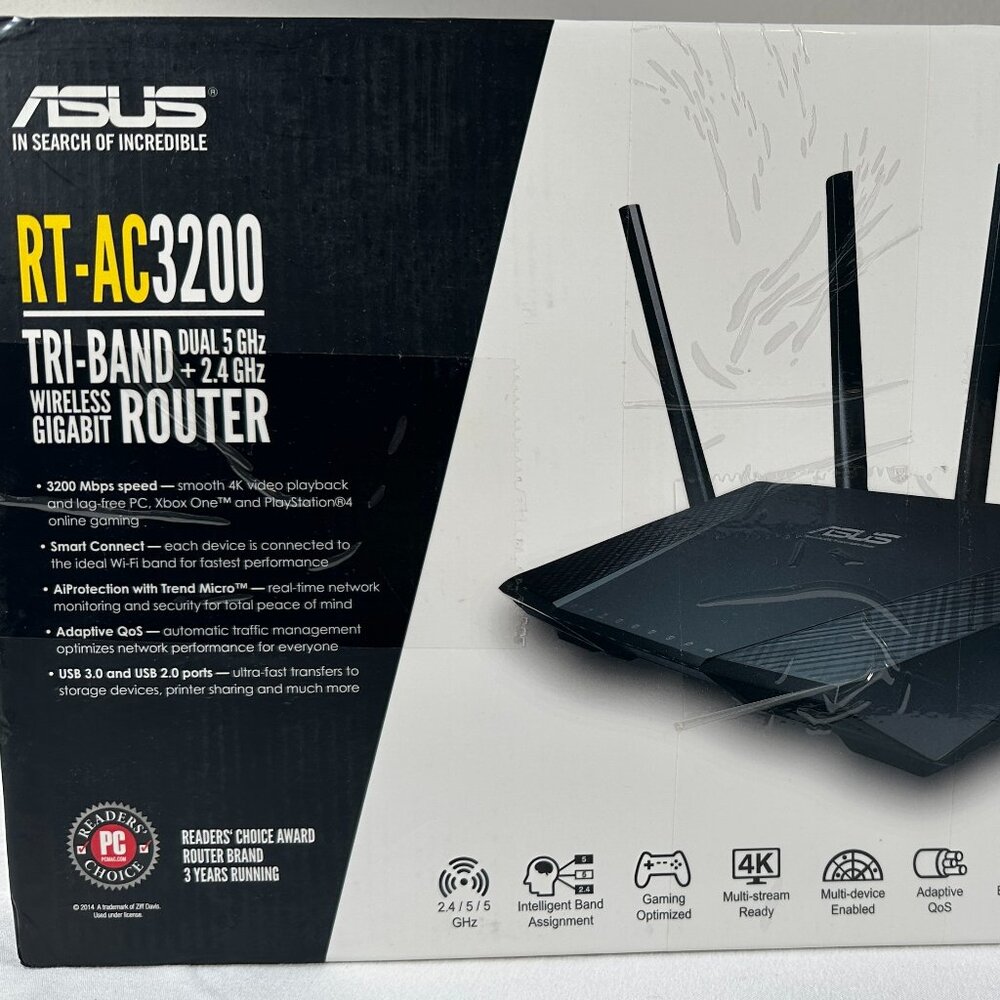 ASUS RT-AC3200 Tri-Band Wireless Gigabit Wi-Fi Home Networking 5G Gaming Router